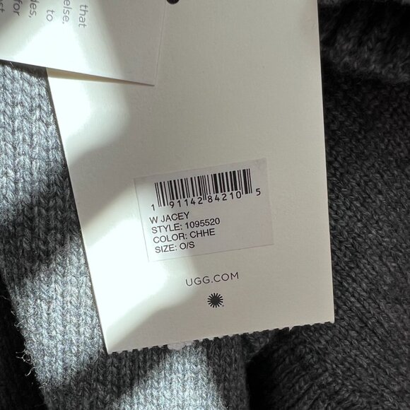NWT UGG Poncho Sweater Jacey Wool Blend Cowl Turtleneck Gray One Size - Picture 7 of 10